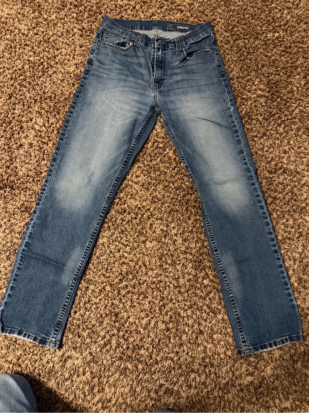 George Men's Light-Faded Blue Straight Jeans